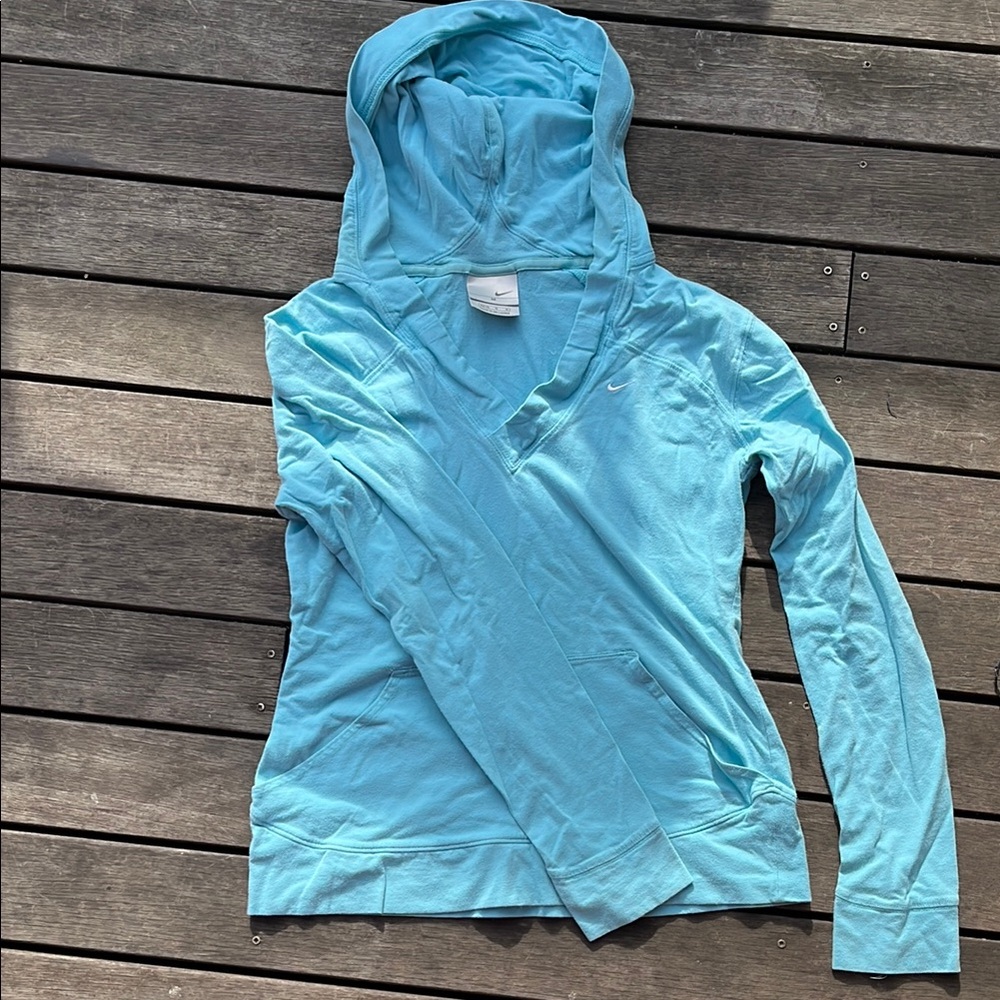 Women's Blue Hoodie Top